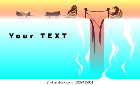 Concept of problem. Colorful landscape. Abstract background. Graphic design. Digital art. Modern style. Creative icon. Beautiful logo. Vector illustration 10 EPS