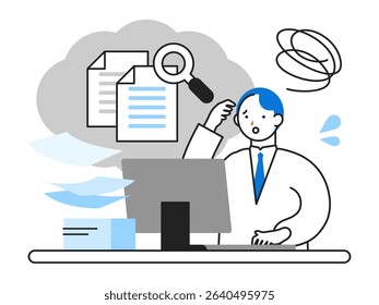 Concept: Problem Solving.  Cartoon character heads of People using AI. Includes face profiles, avatars, and icons. Close-up illustrations of negative. Vector illustration.