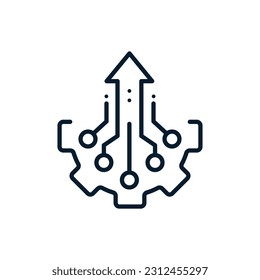 Concept of the process of updating electronic equipment. Vector icon isolated on white background.