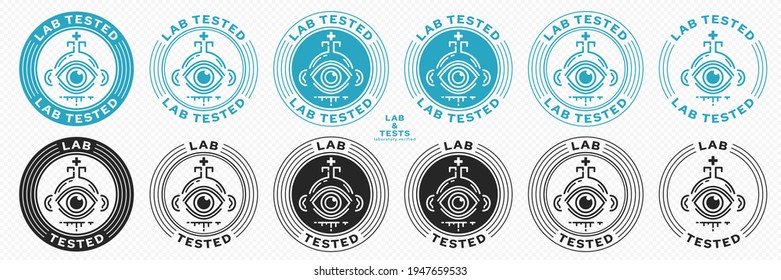 Concepto para el embalaje del producto. Etiquetado - pruebas de laboratorio. El icono de la bombilla de investigación médica es un símbolo de la investigación médica o la inspección. Vector