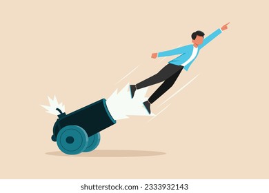 Concept of productivity boosting. Vector colorful illustration.