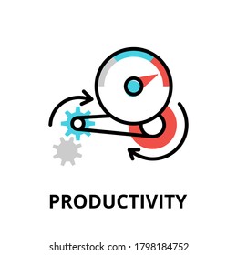 Konzept der Produktivität Symbol, moderne flache, dünne Linie gestaltete Vektorgrafik, für Grafik und Web-Design