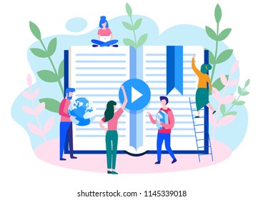 Concept Professional training, education, video tutorial for web page, banner, presentation, social media, documents. online business courses, presentation Vector illustration Expertise, skill 