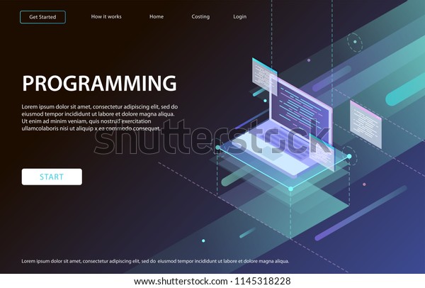 Concept Programming Data Processing Computer Code Stock Vector (Royalty ...