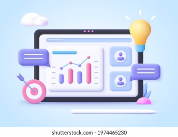 Concept Of Project Initiation.  Project Managment, Life Cycle. 3d Vector Illustration.