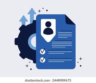 Concept of Project Management. Commercial document, performance of business operations. Graphic vector images.