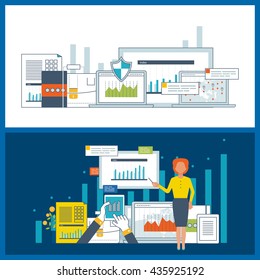 Concept for project and strategic management, strategy planning, financial report, education. Investment growth. Planning process. Planning meeting. Investment business. Management consulting.