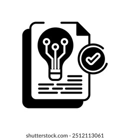 Icono de glifo de prueba de concepto, Ilustración vectorial