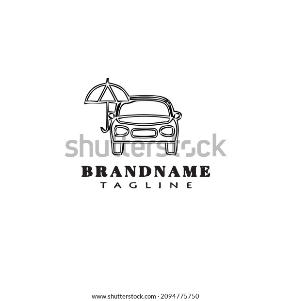 concept of\
protected and insured car umbrella logo template icon design black\
modern simple vector\
illustration