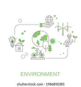 Concept of protecting the natural environment. Protecting our planet. Vector illustration.