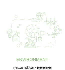 Concept of protecting the natural environment. Protecting our planet. Vector illustration.