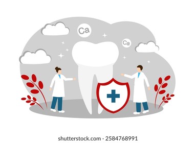 The concept of protecting teeth from caries. Dentists treat the tooth. Health of the teeth and oral cavity. Tooth enamel