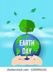 Concept of protection and care for the world. and The natural abundance of perfect and feel the air clean and fresh. And symbol or background.

