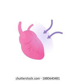 a concept of protection and heart health. illustration of a shield protecting the heart from attack. health and internal organs. flat style. vector element design