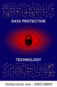 The concept of protection. System Protection technology. poster cover, screen. Vector illustration