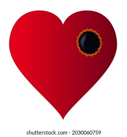 Concept of psychological reconstruction after heartache, with the symbol of a patch placed on a red heart.
