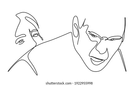 The concept of psychology. A woman tries to calm a man with a mental disorder who is trying to get rid of emotional problems