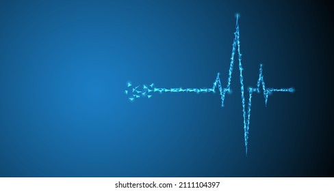 concept of pulse heartbeat modern blue background