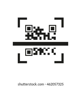 concept of QR scanning ,  matrix, vector illustration
