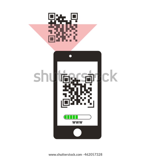 Concept Qr Scanning Matrix Vector Illustration Stock Vector (Royalty ...