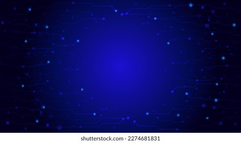 Concept of quantum computer technology, internet, technological science background. Futuristic printed circuit board background. Modern technologies. Waves flow. Quantum explosion