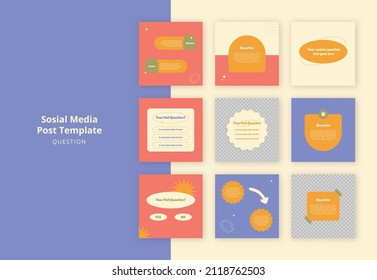 concept question and answer time for social media post instagram template Premium vector