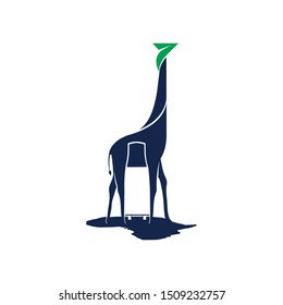 The concept of a rare animal vector giraffe's long neck is a children's favorite