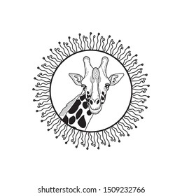 The concept of a rare animal vector giraffe's long neck is a children's favorite