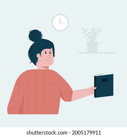 The concept of reading a book. World Book Day poster. Studying books for an educational event. Vector illustration