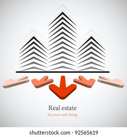 Concept real estate for your business. Vector background. Best choice. Eps 10