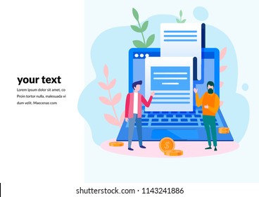 Concept Receipt of statistics data for web page, banner, presentation, social media, documents, cards, posters. Vector illustration notification on financial transaction, internet, mobile bank, bill.
