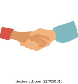 The concept of reconciliation. The couple reconciles and shakes hands. save the relationship. vector illustration.
