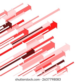 Concept with red arrows pointing upwards