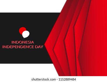 concept red black background design, Illustration of Indonesian Independence day Icons.