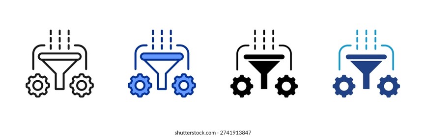 Concept Refinement icon set multiple style collection