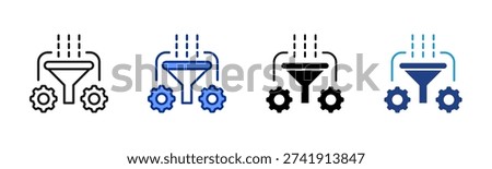 Concept Refinement icon set multiple style collection