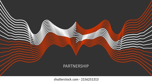 Concept of relationships between Austria and Poland. Waved national flags. Teamwork concept.