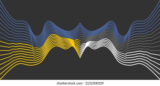 Konzept der Beziehungen zwischen der Ukraine und Estland. Wachte nationale Flaggen. Teamwork-Konzept.