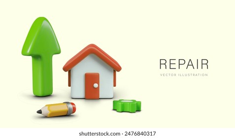 Concept of repair and restoration, home improvement