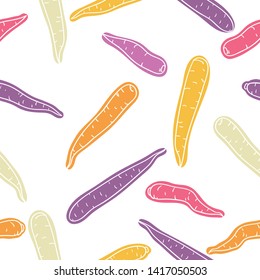 Concept for restaurant menu backdrop, smoothies bar, eco market. vector background healthy food poster or banner with hand drawn carrots isolated on backdrop