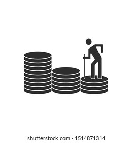 Concept of retirement planning. Flat style. isolated on white background. 