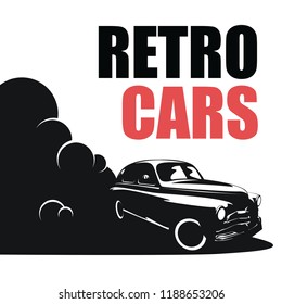 Concept retro car poster that leaves the smoke