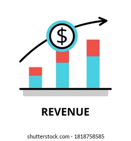 Concept of Revenue icon, modern flat thin line design vector illustration, for graphic and web design