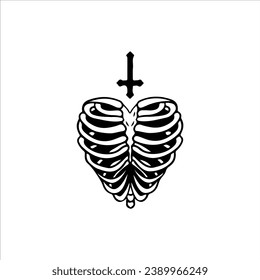 concept rib cage illustration vector