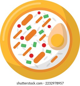 Gyūdon or gyūmeshi Concept, rice topped with beef and onion with sweet sauce vector color icon design, Asian Cuisines symbol, Most Popular Dishes Sign, Street Foods stock illustration 