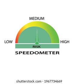 The concept of risk on the new generation speedometer. Vector icon EPS 10