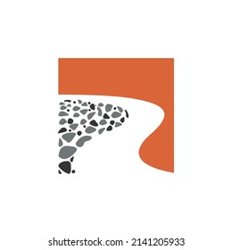 the concept of a road that forms the letter R

