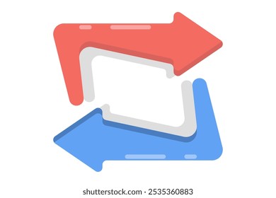 concept of rotate, refresh, repeat, undo, automate, reload and restore icon. illustration of two rotating arrow symbols. symbol or icon. minimalist style design.