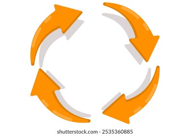 concept of rotate, refresh, repeat, undo, automate, reload and restore icon. illustration of two rotating arrow symbols. symbol or icon. minimalist style design.