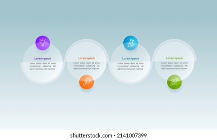 Concept Of Round Business Model With Four Successive Steps On Glossy Background.